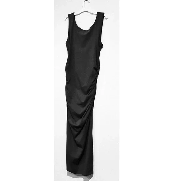 Black Side Ruched Sleeveless Maxi NWOT Sz M - Picture 2 of 10